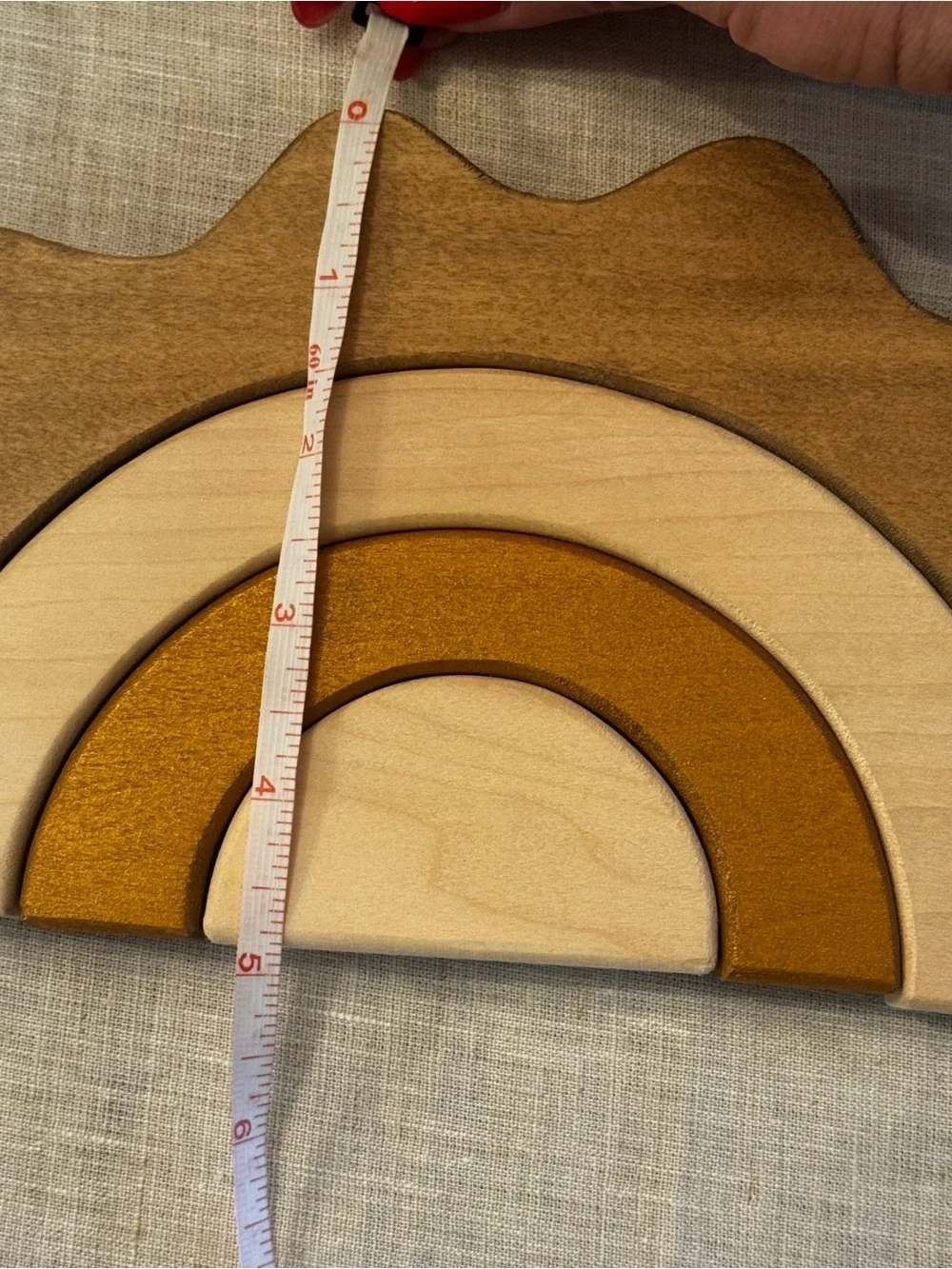 Wooden Rainbow Stacking Sun Puzzle | Toddler Toy + Nursery Decor